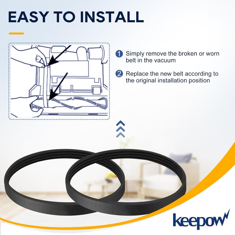 KEEPOW EPH245 Replacement Belts for Bissell MultiClean Pet Vacuum Cleaner 2998 2999 2852 3059 2849 3000 3057, 28492, Grooved Belt for Triple Action Brush Roll, Part 1625646, 4 Pack - Image 4